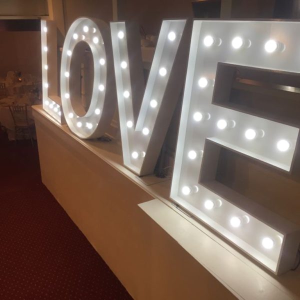 Engagement party LOVE letter hire