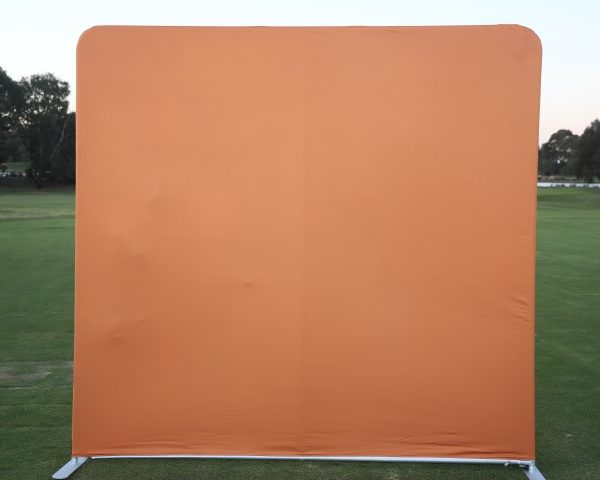 photo booth hire orange backdrop