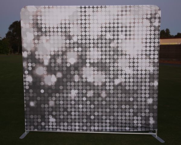 photo booth hire silver backdrop